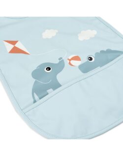 Done by Deer Αδιάβροχη Σαλιάρα Υφασμάτινη με Αυτοκόλλητο & Τσέπη Blue - Image 2