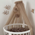 Ingvart Κουνουπιέρα Τούλι Με Pom Pom – Cappuccino