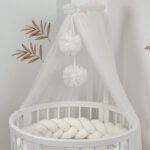 Ingvart Κουνουπιέρα Τούλι Με Pom Pom – Λευκή