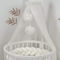 Ingvart Κουνουπιέρα Τούλι Με Pom Pom – Λευκή