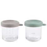 Béaba Γυάλινα Δοχεία Αποθήκευσης Φαγητού 2τεμ 250ml Sage green/Gazelle
