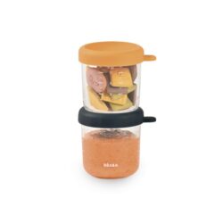 Béaba Γυάλινα Δοχεία Αποθήκευσης Φαγητού 2τεμ 250ml Night Blue/Honey - Image 2