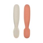 Béaba Κουτάλι Σιλικόνης εκπαιδευτικό 2 τεμ Terracotta/velvet grey