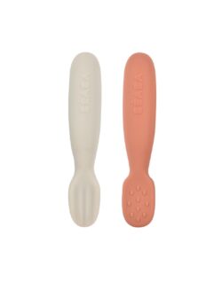 Béaba Κουτάλι Σιλικόνης εκπαιδευτικό 2 τεμ Terracotta/velvet grey