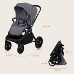 Lionelo Mika Plus Καρότσι Βρεφικό με Αναστροφή έως 22 kg Green Olive - Image 10