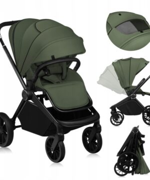 Lionelo Mika Plus Καρότσι Βρεφικό με Αναστροφή έως 22 kg Green Olive