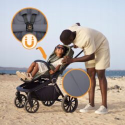 Lionelo Mika Plus Καρότσι Βρεφικό με Αναστροφή έως 22 kg Gray Stone - Image 3