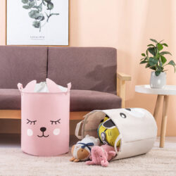 Sipo Premium Πολυχρηστικό με κορδόνι Καλάθι Ροζ Αρκουδάκι 43 L - Image 8