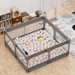 Bebe Stars Πάρκο για μωρά τετράγωνο 180x200cm Playzen Grey - Image 5