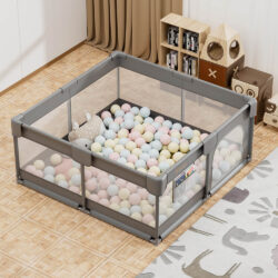 Bebe Stars Πάρκο για μωρά τετράγωνο 180x200cm Playzen Grey - Image 6