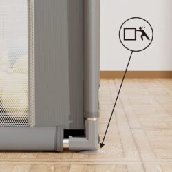 Bebe Stars Πάρκο για μωρά τετράγωνο 180x200cm Playzen Grey - Image 4