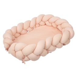 Bimbidreams Βρεφική Φωλιά Ύπνου Πλεξούδα με Memory Foam "Pink" 85x62 εκ. - Image 2
