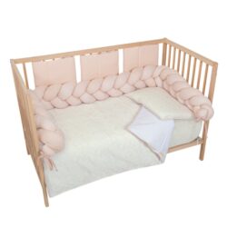 Bimbidreams Βρεφική Φωλιά Ύπνου Πλεξούδα με Memory Foam "Pink" 85x62 εκ. - Image 3