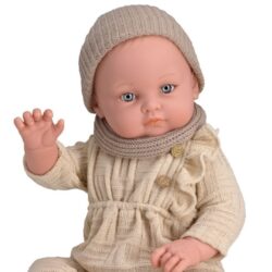 Magic baby Παιδική κούκλα μωρό "Alicia με μπεζ ολόσωμη φόρμα"-45εκ. - Image 2