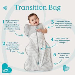 LoveToDream Υπνόσακος Swaddle UP Transition bag Original 1.0tog Grey 6-8.5kg Medium - Image 5