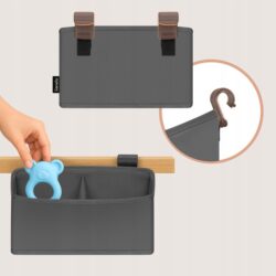 Lionelo Sidepocket Small Κρεμαστός Οργανωτής για κούνια/παρκοκρέβατο Gray - Image 4