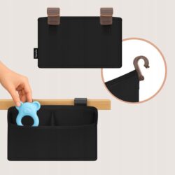 Lionelo Sidepocket Small Κρεμαστός Οργανωτής για κούνια/παρκοκρέβατο Black - Image 4