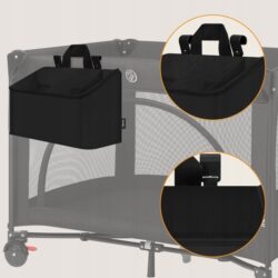 Lionelo Sidepocket Medium Κρεμαστός Οργανωτής για κούνια/παρκοκρέβατο Black - Image 3