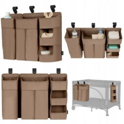 Lionelo Sidepocket Large Κρεμαστός Οργανωτής για κούνια/παρκοκρέβατο Beige