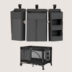 Lionelo Sidepocket Large Κρεμαστός Οργανωτής για κούνια/παρκοκρέβατο Gray - Image 2