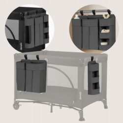 Lionelo Sidepocket Large Κρεμαστός Οργανωτής για κούνια/παρκοκρέβατο Gray - Image 4