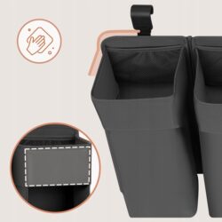 Lionelo Sidepocket Large Κρεμαστός Οργανωτής για κούνια/παρκοκρέβατο Gray - Image 6