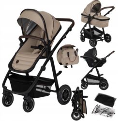 Lionelo Amber Plus Καρότσι Βρεφικό έως 22kg 3 σε 1 Beige Sand