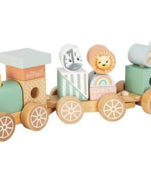 Eli Neli Montessori Ξύλινο τρενάκι με τουβλάκια