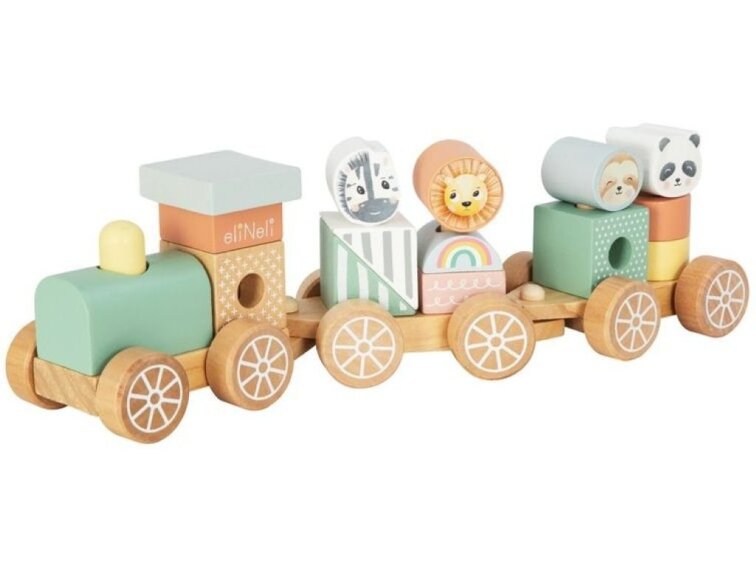 Eli-Neli-Montessori-Ξύλινο-τρενάκι-με-τουβλάκια-1 Eli Neli Montessori Ξύλινο τρενάκι με τουβλάκια - Image 1