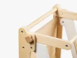 Eli Neli Montessori Πτυσσόμενος Ξύλινος Πύργος Εκμάθησης 2 σε 1 με Πίνακα Ζωγραφικής 90cm - Image 4