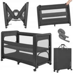 Lionelo Patty – Παιδικό λίκνο & παρκοκρέβατο 5-σε-1 Gray Graphite