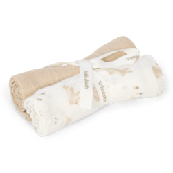 Little Dutch Σετ 2 πανάκια αγκαλιάς από μουσελίνα Baby Bunny  70x70