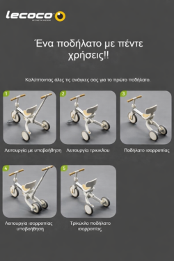 Lecoco Τρίκυκλο Πολυλειτουργικό C-walker S3-w Πράσινο - Image 3