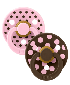 Bibs Πιπίλες Studio 2Pack Polka - Baby Pink & Mocha No2