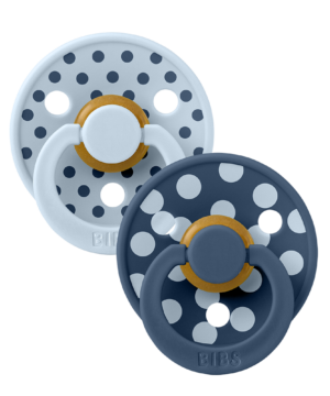 Bibs Πιπίλες Studio 2Pack Polka - Baby Blue & Steel Blue No1