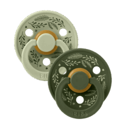 Bibs Πιπίλες Colour Holiday Leaf 2 Pack - Sage & Hunter Green No2