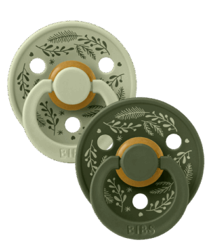Bibs Πιπίλες Colour Holiday Leaf 2 Pack - Sage & Hunter Green No2