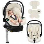 Lionelo Astrid Set Kάθισμα Aυτοκινήτου 40-87cm i-size & βάση isofix Beige Cream