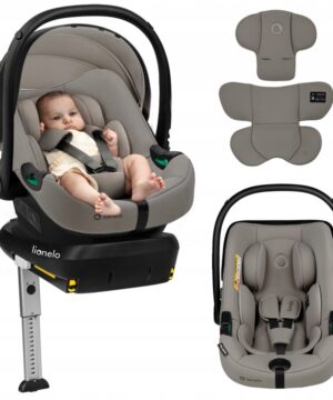 Lionelo Astrid Set Kάθισμα Aυτοκινήτου 40-87cm i-size & βάση isofix Beige Taupe