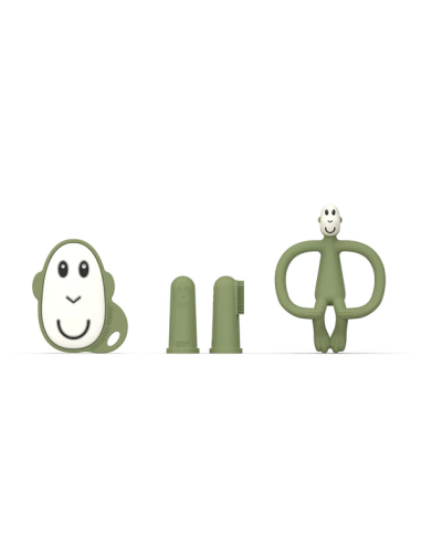 mamas and papas1 (10) Matchstick Monkey Teething Starter Set Olive - Image 1