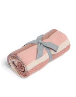 Mamas & Papas Βρεφική Πλεκτή Κουβέρτα 70x90 Pink Block - Image 3