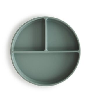 Mushie Πιάτο Σιλικόνης με Χωρίσματα & Αντιολισθητική Βάση Cambridge Blue