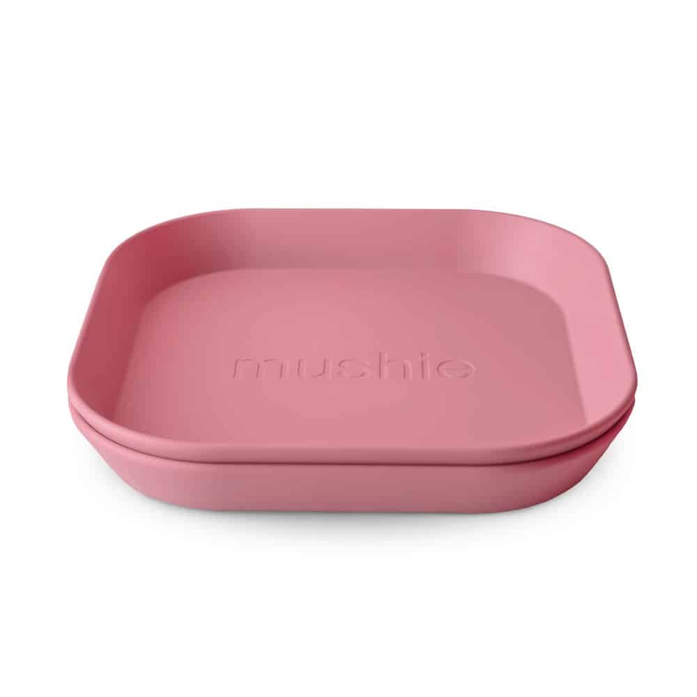 mushie1 (1) Mushie Σετ 2 Τετράγωνα Πιάτα PP Dusty Rose - Image 1
