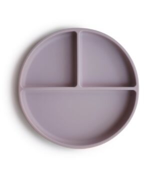 Mushie Πιάτο Σιλικόνης με Χωρίσματα & Αντιολισθητική Βάση Soft Lilac