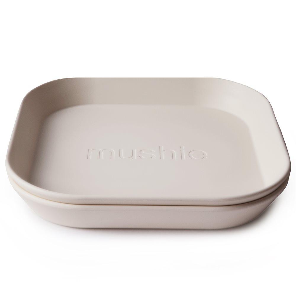 mushie1 (2) Σετ 2 Τετράγωνα Πιάτα PP Ivory - Mushie - Image 1