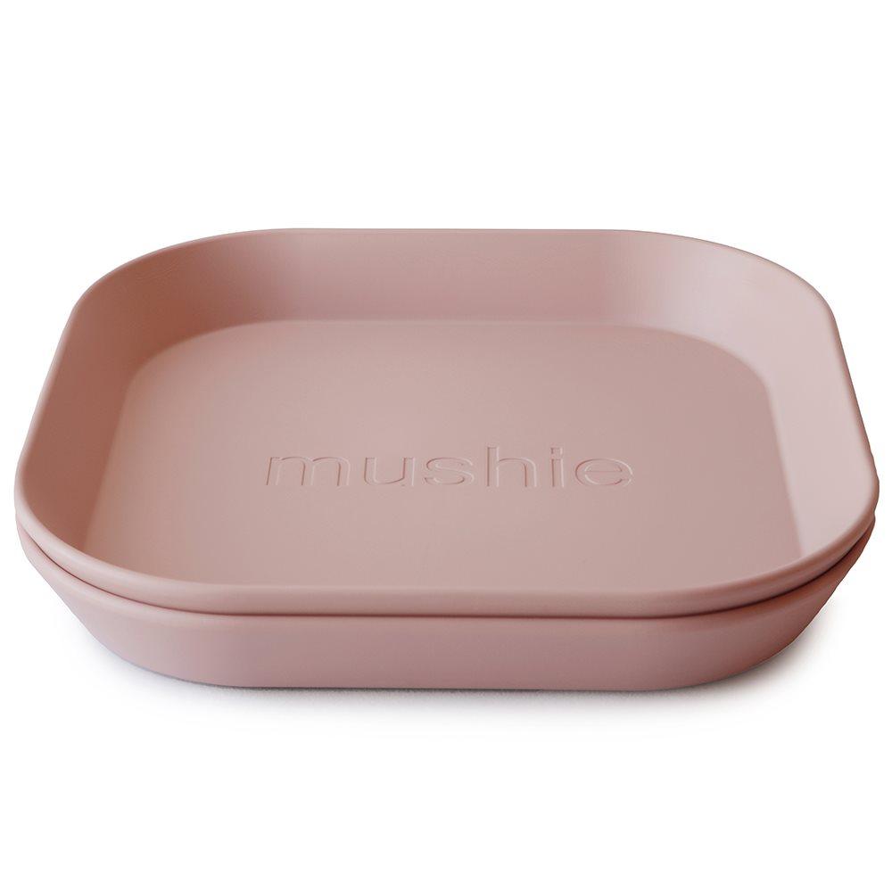 mushie1 Σετ 2 Τετράγωνα Πιάτα PP Blush - Mushie - Image 1