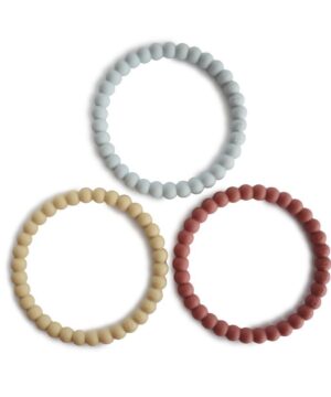 Mushie Σετ 3 Βραχιόλια Οδοντοφυΐας - Mellow/Terracotta/Periwinkle