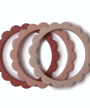 Mushie Σετ 3 Βραχιόλια Οδοντοφυΐας – Blush/Rose/Shifting Sand