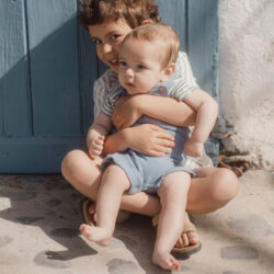 Little Dutch Φορμάκι αμάνικο Stone Blue stripe 2-4 Mηνών - Image 2