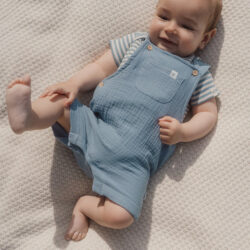 Little Dutch Φορμάκι αμάνικο Stone Blue stripe 2-4 Mηνών - Image 4